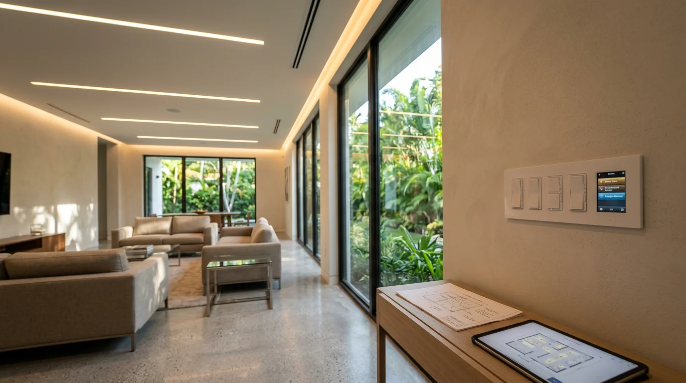 Professional lighting installation in a home or business interior